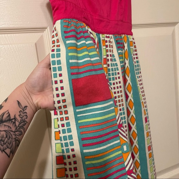 Judith March open back hot pink multiprint dress - Picture 5 of 7